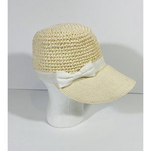 Jaclyn Smith Womens Cloche Hat Ivory Cream Ribbon One Size Sun Gardening Floppy